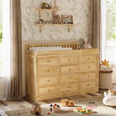 Homsee Baby Changing Table Dresser with Drawers Solid Wood Nursery Organizer Diaper Storage Cabinet with Anti Tip Safety Design Wooden BBZJH-KF330183-01 - Best Buy Homsee Baby Changing Table Dresser with Drawers Solid Wood Nursery Organizer Diaper Storage Cabinet with Anti Tip Safety Design Wooden BBZJH-KF330183-01 - Best Buy