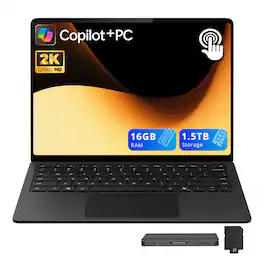 Microsoft - Surface 13.8" 2K Touch Copilot+ PC,Snapdragon X Elite,16GB RAM,512GB SSD+1TB Dock Set,Backlit,Win 11 - Black