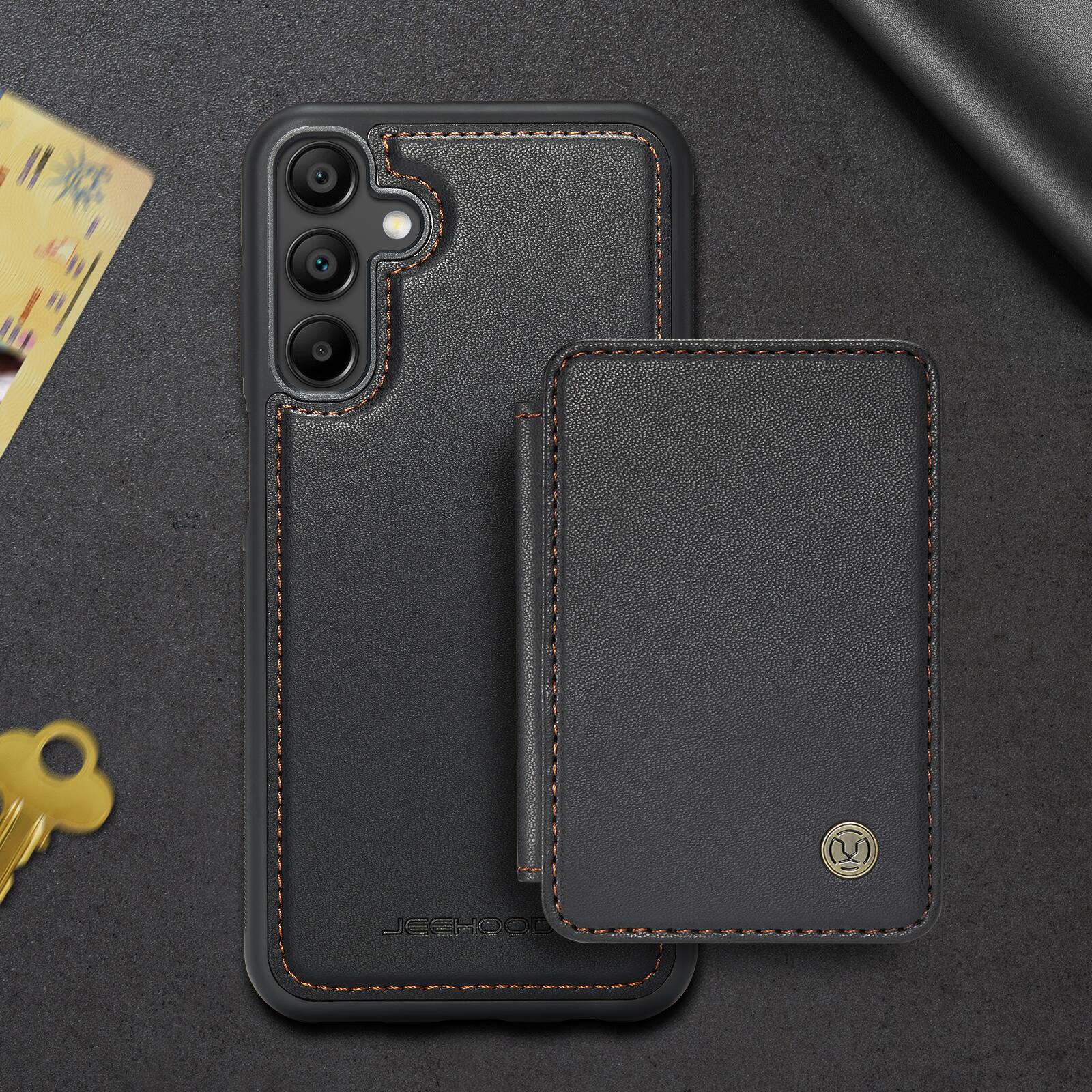 Alt View 5. Dteck - 2-in-1 Wallet Case for Samsung Galaxy A37 5G with Magnetic Card Holder, RFID PU Leather Flip Folio Kickstand Cover - Black.