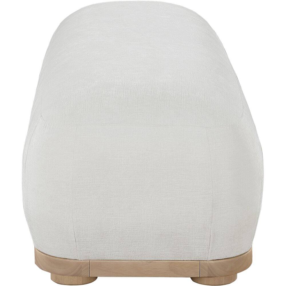Alt View 3. Meridian Furniture - Calum Cream Chenille Fabric Bench - Beige.