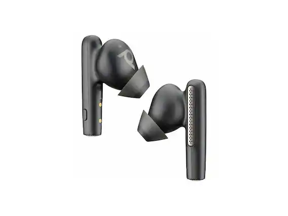 Front. Poly - Poly Voyager Free 60+ UC Carbon Black Earbuds +BT700 USB-C Adapter +Touchscreen Charge Case (7Y8G4AA) - Black.