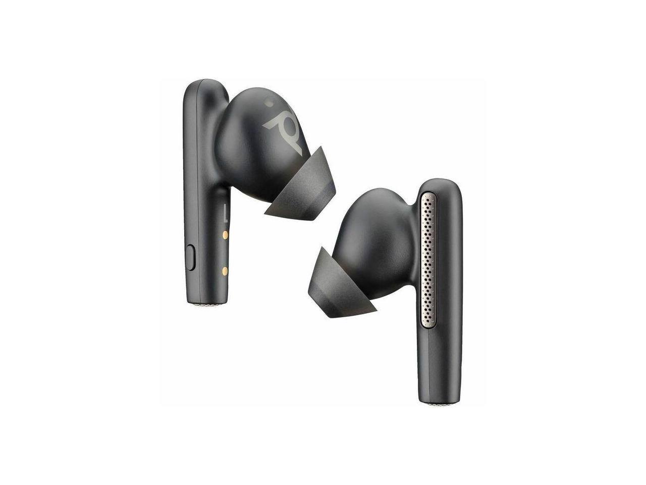 Front. Poly - Poly Voyager Free 60+ UC Carbon Black Earbuds +BT700 USB-C Adapter +Touchscreen Charge Case (7Y8G4AA) - Black.