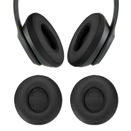 Front. Unique Bargains - 2pcs Universal Wireless Ear Pads Replacement Cushions 2.9x2.6 Inch High Density for Headphones Gaming - Black.