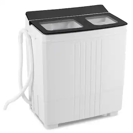 Front. Costway - Costway Portable Washing Machine, 20 lbs Compact Laundry Machine with 12 LBS Washer - Gray & White.