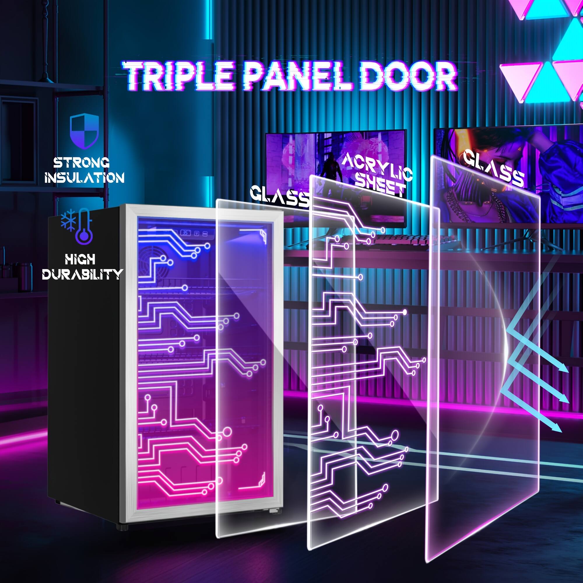 TRIPLE PANEL DOOR  
STRONG INSULATION  
ACRYLIC SHEET  
GLASS  
HIGH DURABILITY