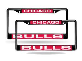 Rico Industries - Chicago Bulls Black Metal Laser Cut License Plate Frame ( Set of 2 Frames ) - Multi