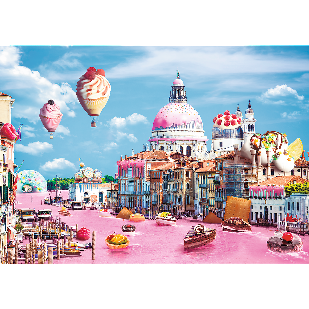 Alt View 1. Trefl - Trefl Red Funny Cities Sweets in Venice 1000 Piece Puzzle - Multicolor.