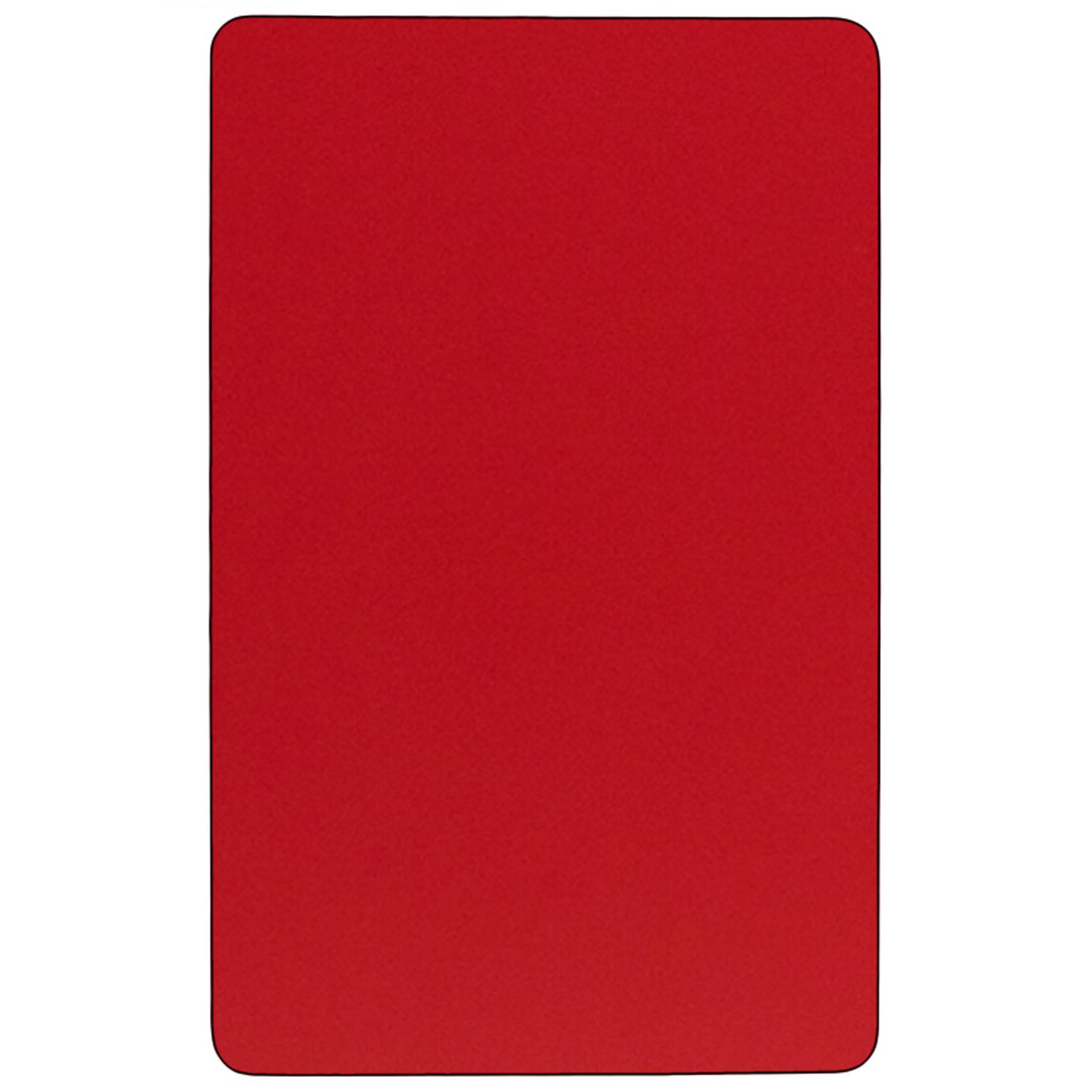 Alt View 2. Emma + Oliver - 24x48 Rectangle HP Laminate Adjustable Preschool Activity Table - Red.