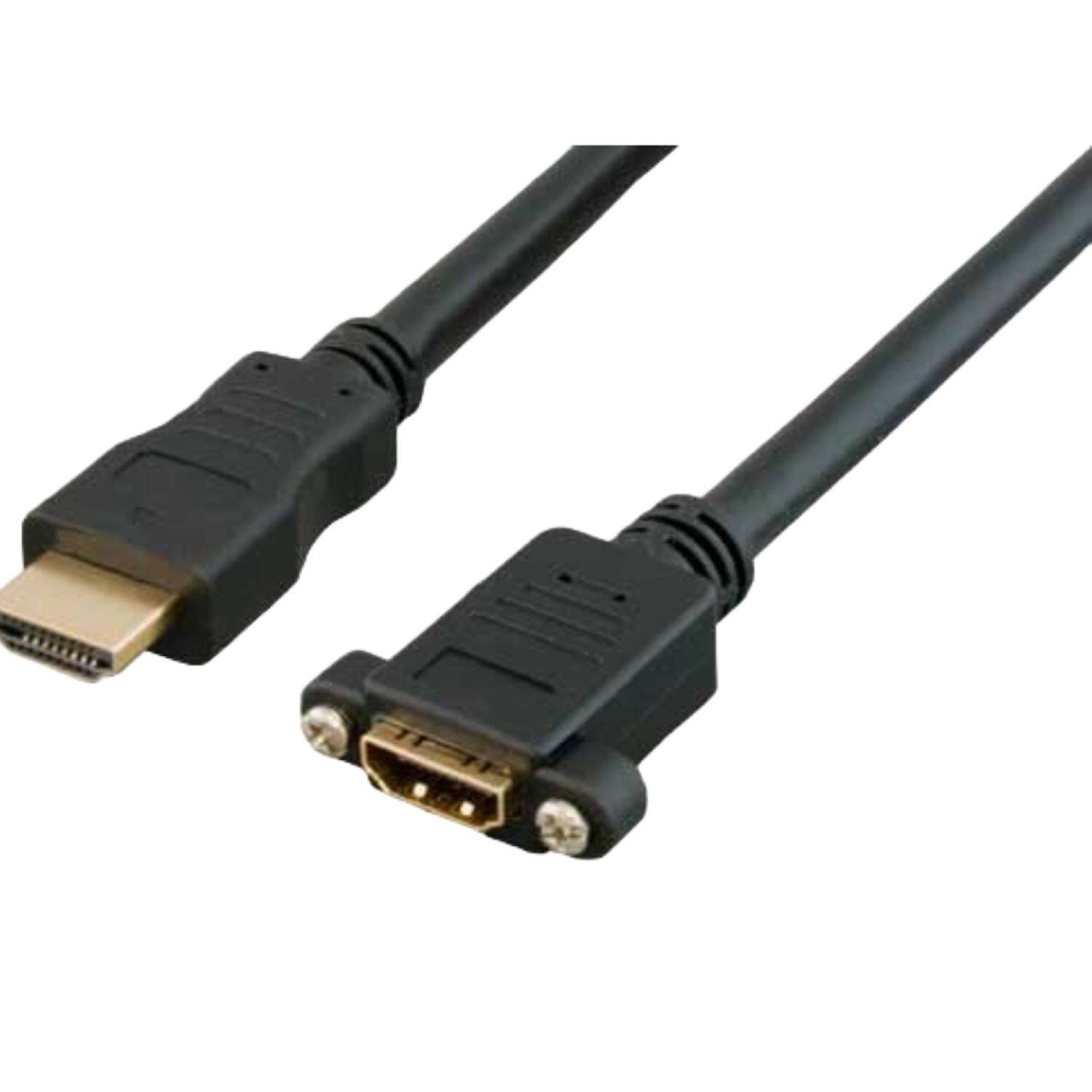 Sanoxy - 1ft HDMI Panel-Mount Male to Female Extension Cable with Ethernet - Black