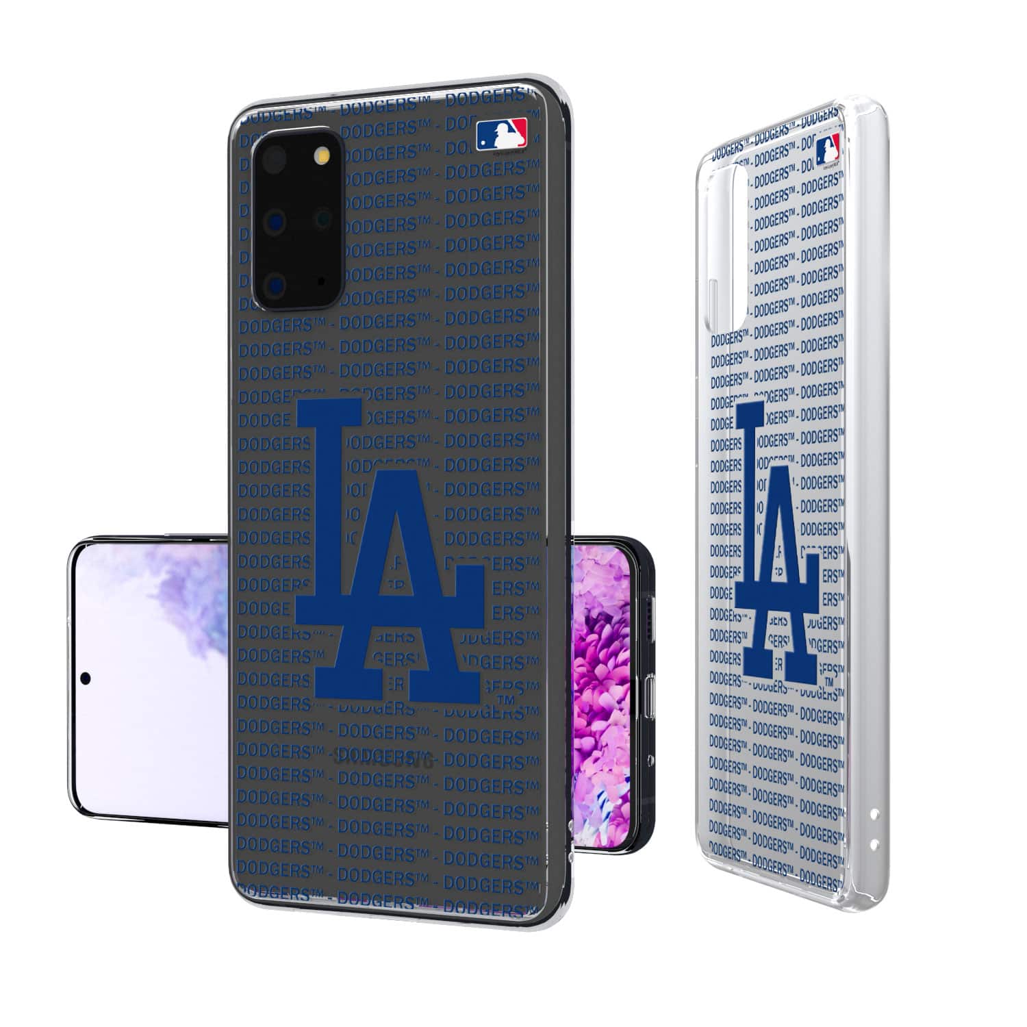 Keyscaper - Los Angeles Dodgers Galaxy Text Backdrop Clear Case - S22 - Multicolor