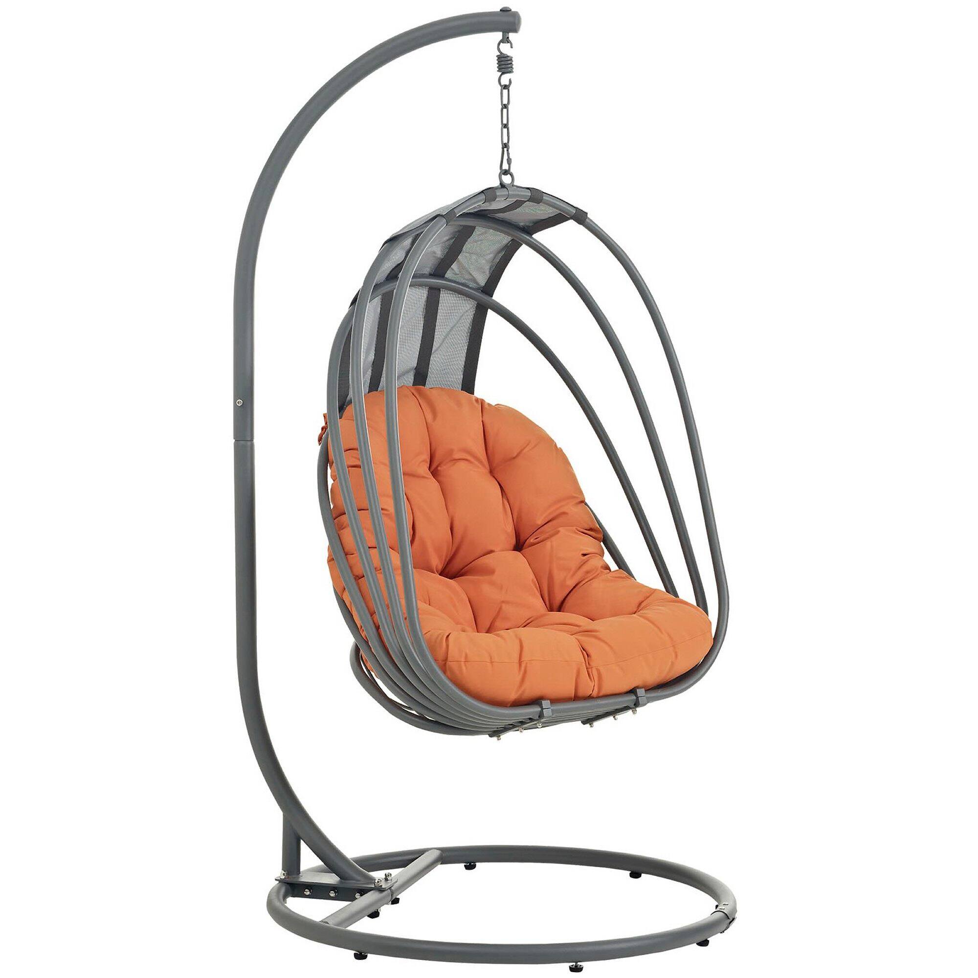 Angle. Modway - Whisk Outdoor Patio Swing Chair Without Stand by Modway - Orange.