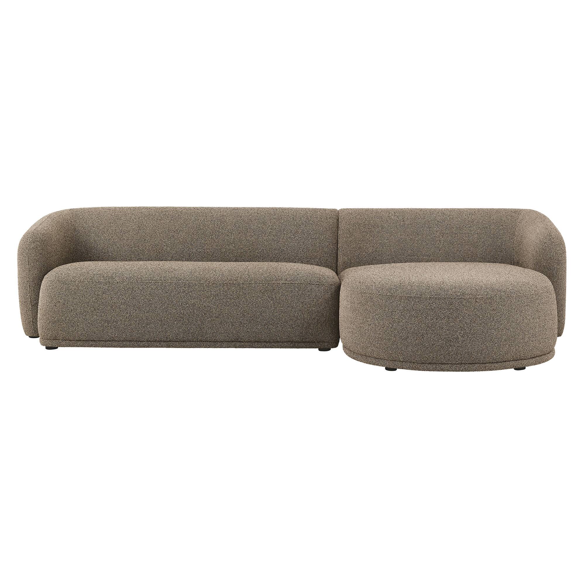 Monica 2 Piece Right Facing Boucle Fabric Modular Sofa with Chaise by ...
