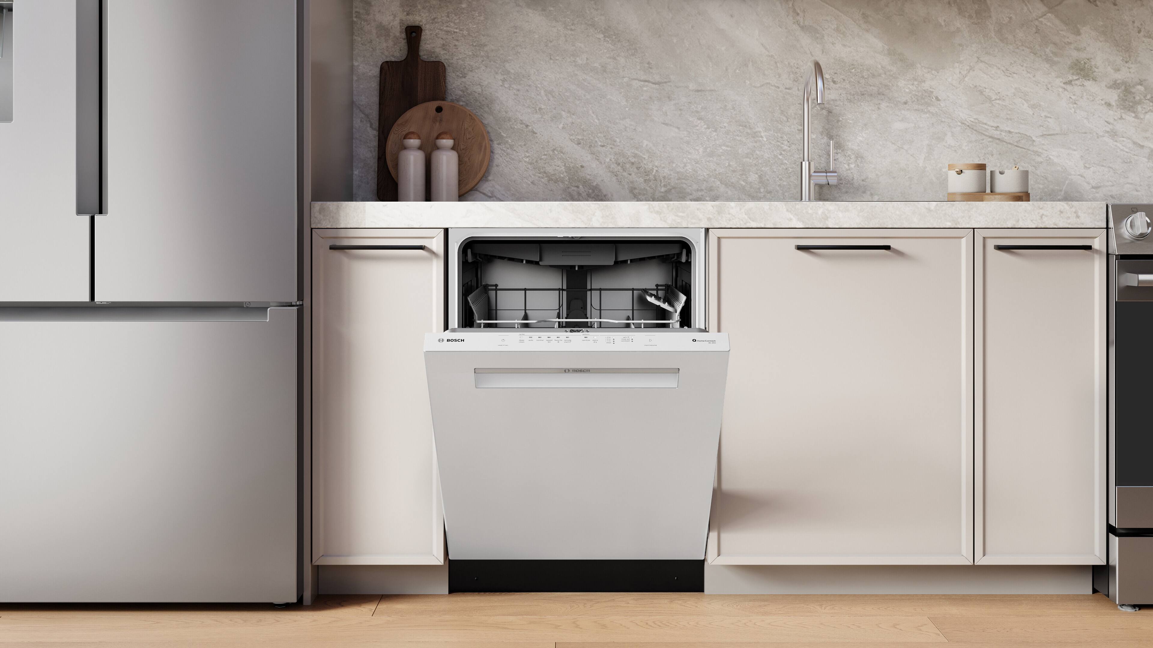 Alt View 6. Bosch - 300 Series 24" Top Control Smart Built-In Tub Dishwasher with 3rd Rack and Zone Wash, 46 dBA - White.