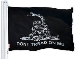 G128 - Gadsden Don't Tread on Me Tea Party Flag 3x5 ft 150D Polyester Brass Grommets - Assorted Colors