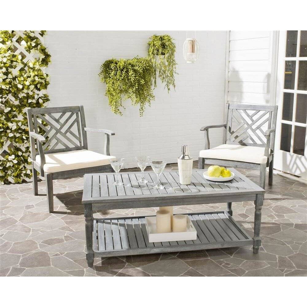 Angle. Safavieh - Outdoor Collection Oakley Coffee Table - Gray.