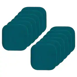 Sweet Home Collection - Honeycomb Memory Foam No Slip Back 16" x 16" Chair Pad Cushion, 12-Pack - Peacock Blue