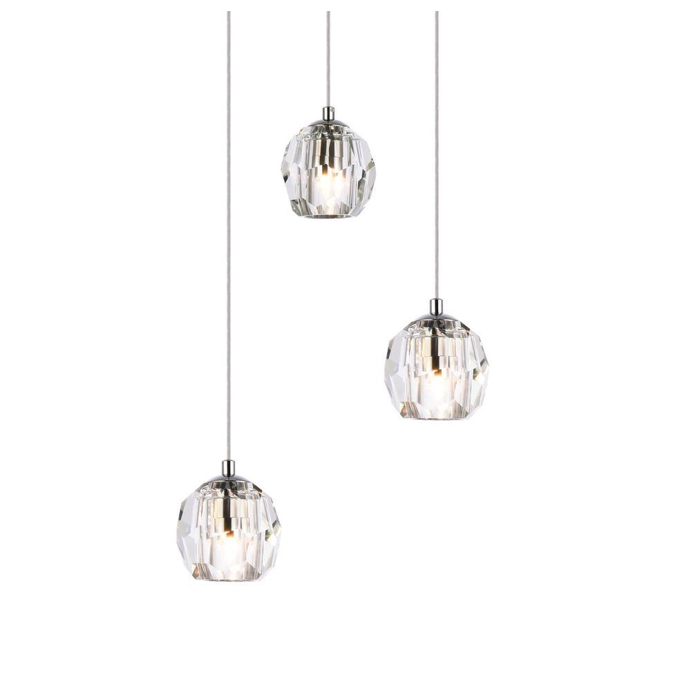 Alt View 4. Elegant Lighting - Eren 3 lights Chrome pendant - Chrome.