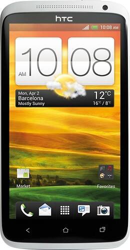 Front Standard. HTC - One X Cell Phone (Unlocked) - White.