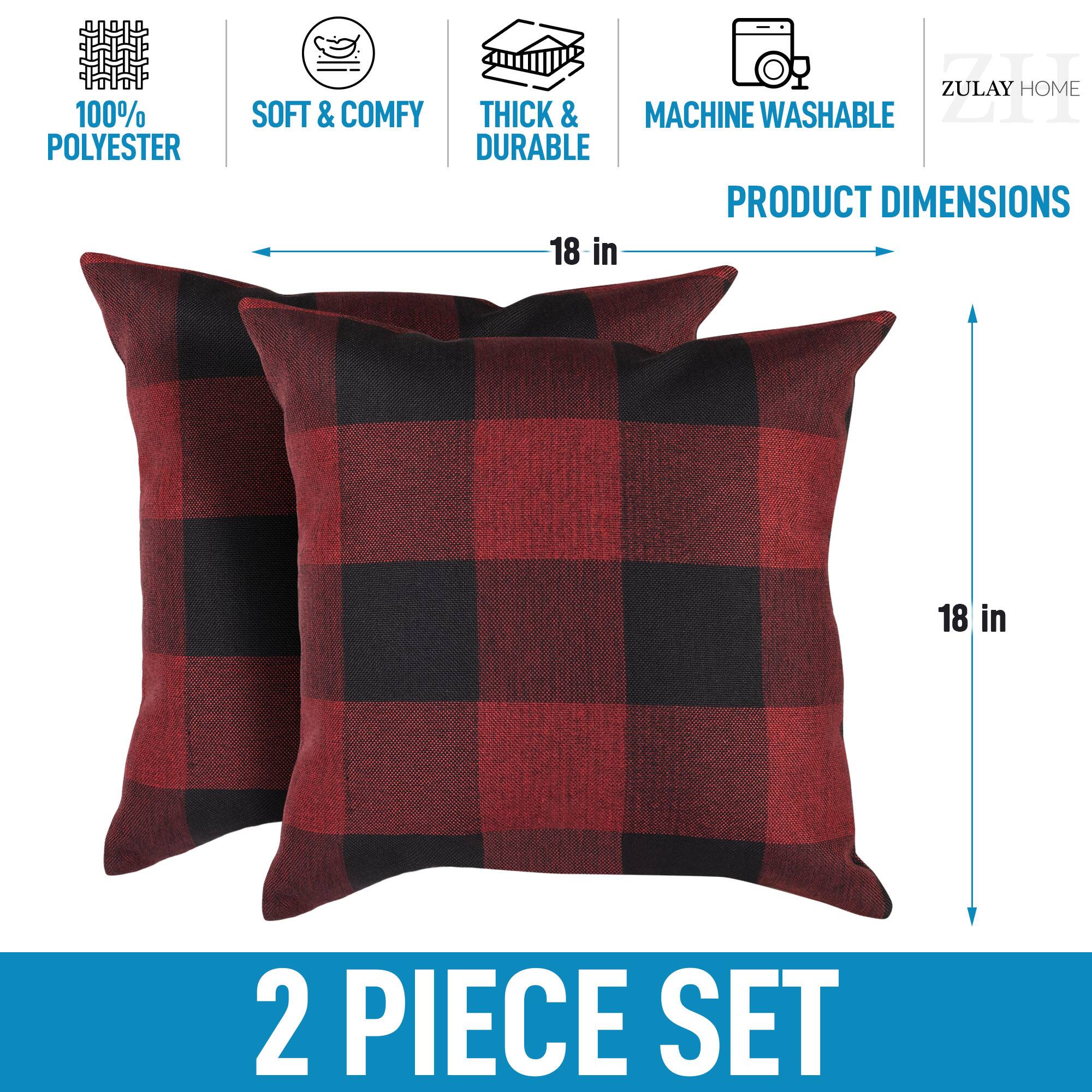 100% Polyester  
Soft & Comfy  
Thick & Durable  
Machine Washable  

Product Dimensions: 18 in x 18 in  

2 Piece Set  

Zulay Home