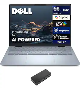 Dell - 14 Plus DB14250 Laptop 14.0 WQXGA (Intel Ultra 7-256V, 16GB LPDDR5X, 1TB PCIe SSD, Win 11 Pro) - Ice Blue