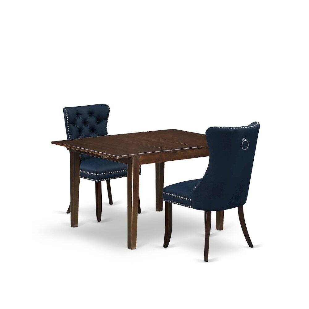 Back. East West Furniture - 3 Piece Dining Room Table Set - Red.
