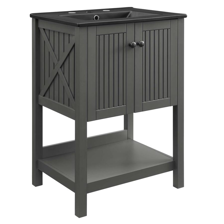 Modway Steam Bathroom Vanity Basin Included Gray Black - Best Buy
