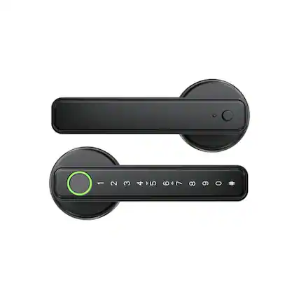Front. Cluzine - Tuya Smart Lock Door Handle, Fingerprint Keyless Entry, No Drilling, Replace Old Locks, for Interior Doors.