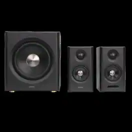 Edifier - S355DB Tri-amped 2.1 speaker system with wireless subwoofer, high-fidelity sound and versatile connectivity - Black