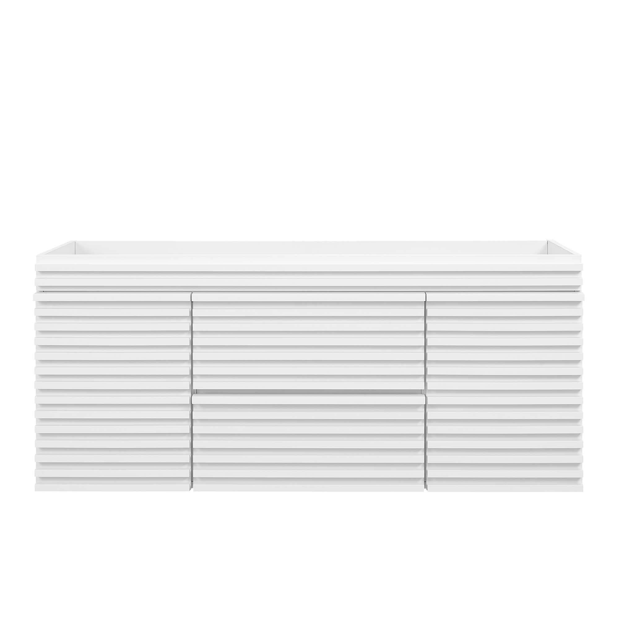 Alt View 5. Modway - Render 48" Wall-Mount Bathroom Cabinet Basin Not Included by Modway - White.