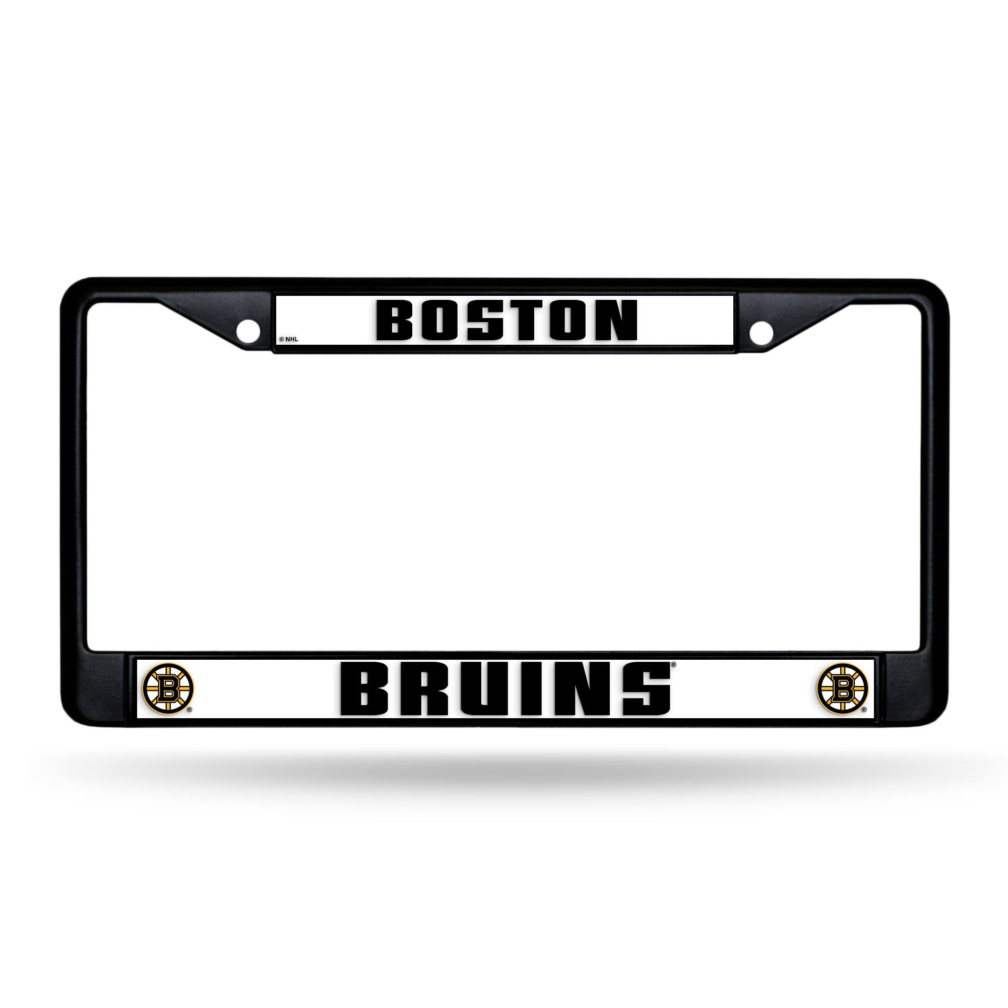 Boston Bruins Metal License Plate Frame - Standard 12 x 6 in - Black