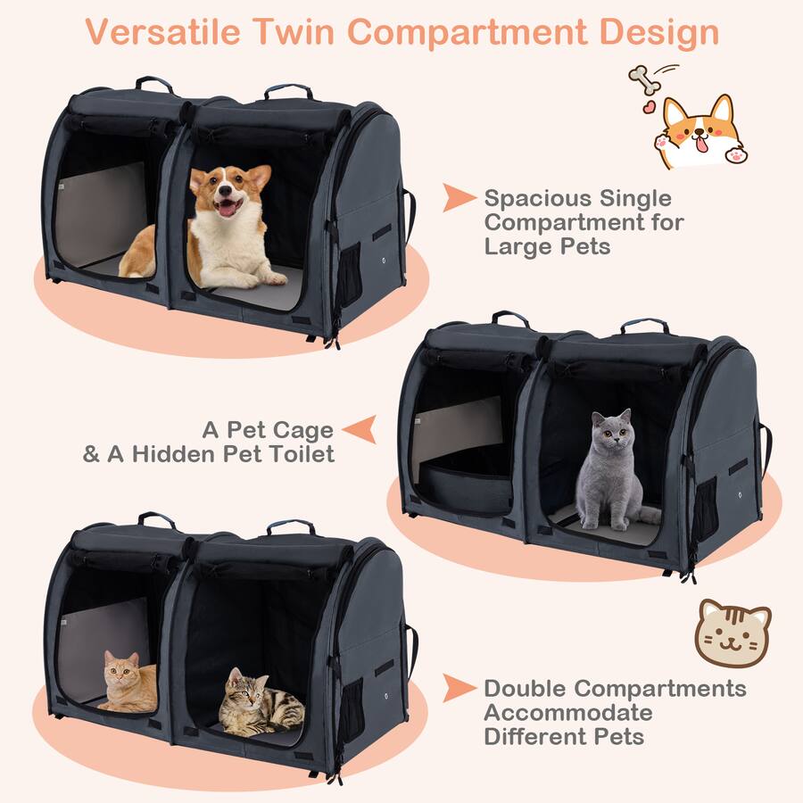Beautiful view of Extra Large Soft Dog Compartments With Green Space