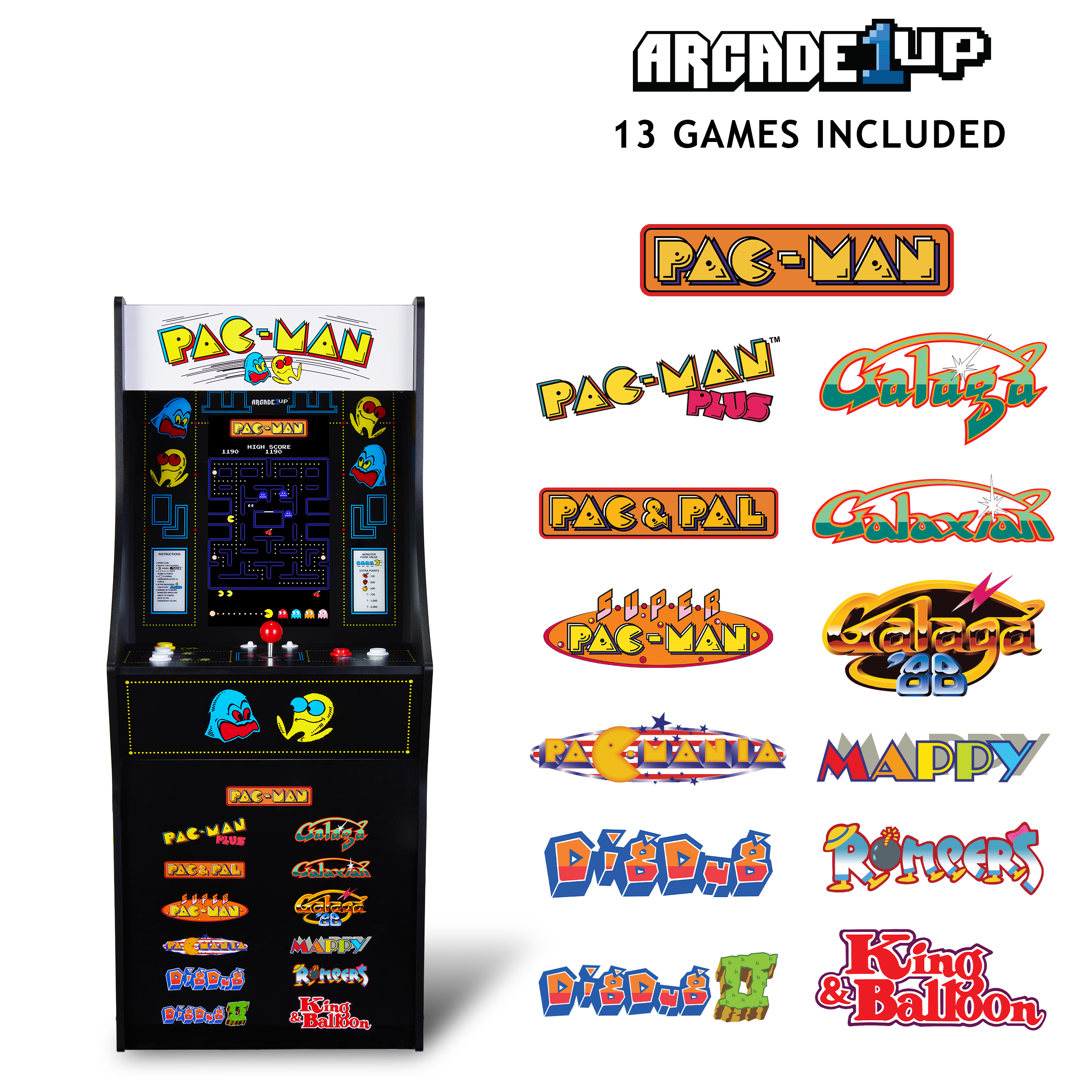 ARCADE 1UP  
13 GAMES INCLUDED  

PAC-MAN  
PAC-MAN PLUS  
PAC & PAL  
SUPER PAC-MAN  
PAC-MANIA  
MAPPY  
DIABLO  
RACERS  
King & Balloon  
Calavera  
Calavera 38  
Calavera 38  
Calavera 38  
Calavera 38  
Calavera 38  
Calavera 38  
Calavera 38  
Calavera 38  
Calavera 38  
Calavera 38  
Calavera 38  
Calavera 38  
Calavera 38  
Calavera 38  
Calavera 38  
Calavera 38  
Calavera 38  
Calavera 38  
Calavera 38  
Calavera 38  
Calavera 38  
Calavera 38  
Calavera 38  
Calavera 38  
Calavera 38  
Calavera 38  
Calavera 38  
Calavera 38  
