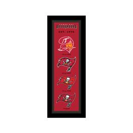 Sporticulture - Tampa Bay Buccaneers 8" x 26" Team Logo Heritage Framed Wall Art - Multicolor