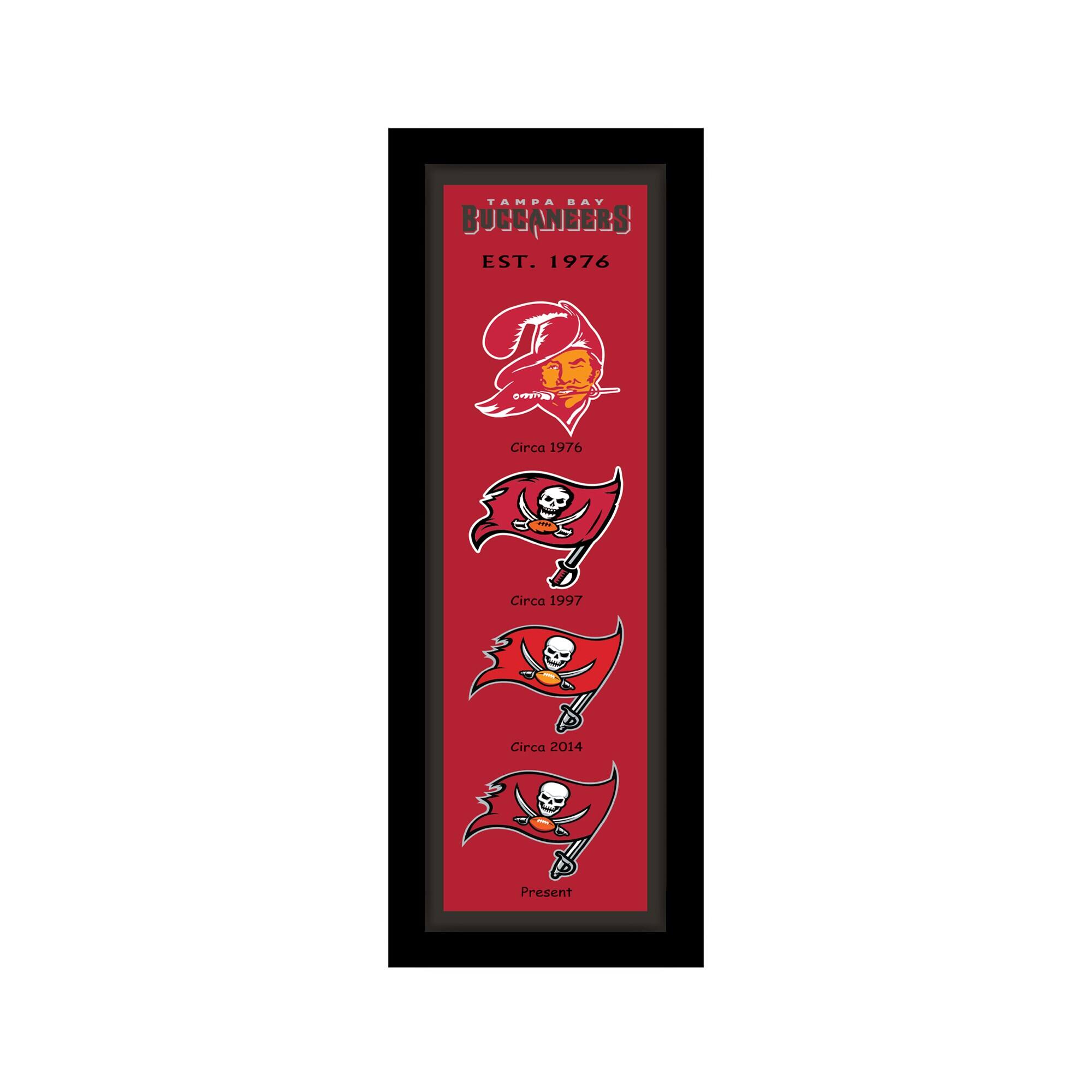 Tampa Bay Buccaneers 8" x 26" Team Logo Heritage Framed Wall Art