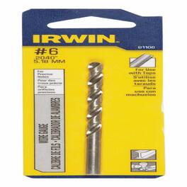 Irwin - 6 X 3-3/4 in. L High Speed Steel Wire Gauge Bit Straight Shank 1 pc