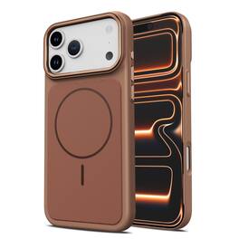 Dteck - for Apple iPhone 17 Pro Magnetic Case,Tech Fabric Texture Back Non-Slip PC+TPU Hybrid Frame Shockproof Phone Cover - Desertgold
