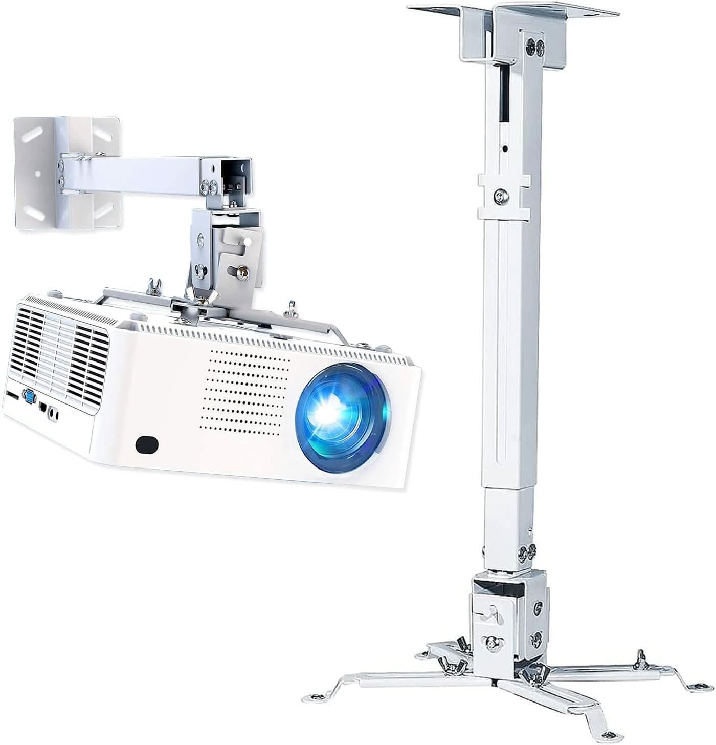 Front. 5 CORE - 5Core Universal 360° Swivel TILT HD Projector Mount Ceiling Wall Holder 66 lbs - White.