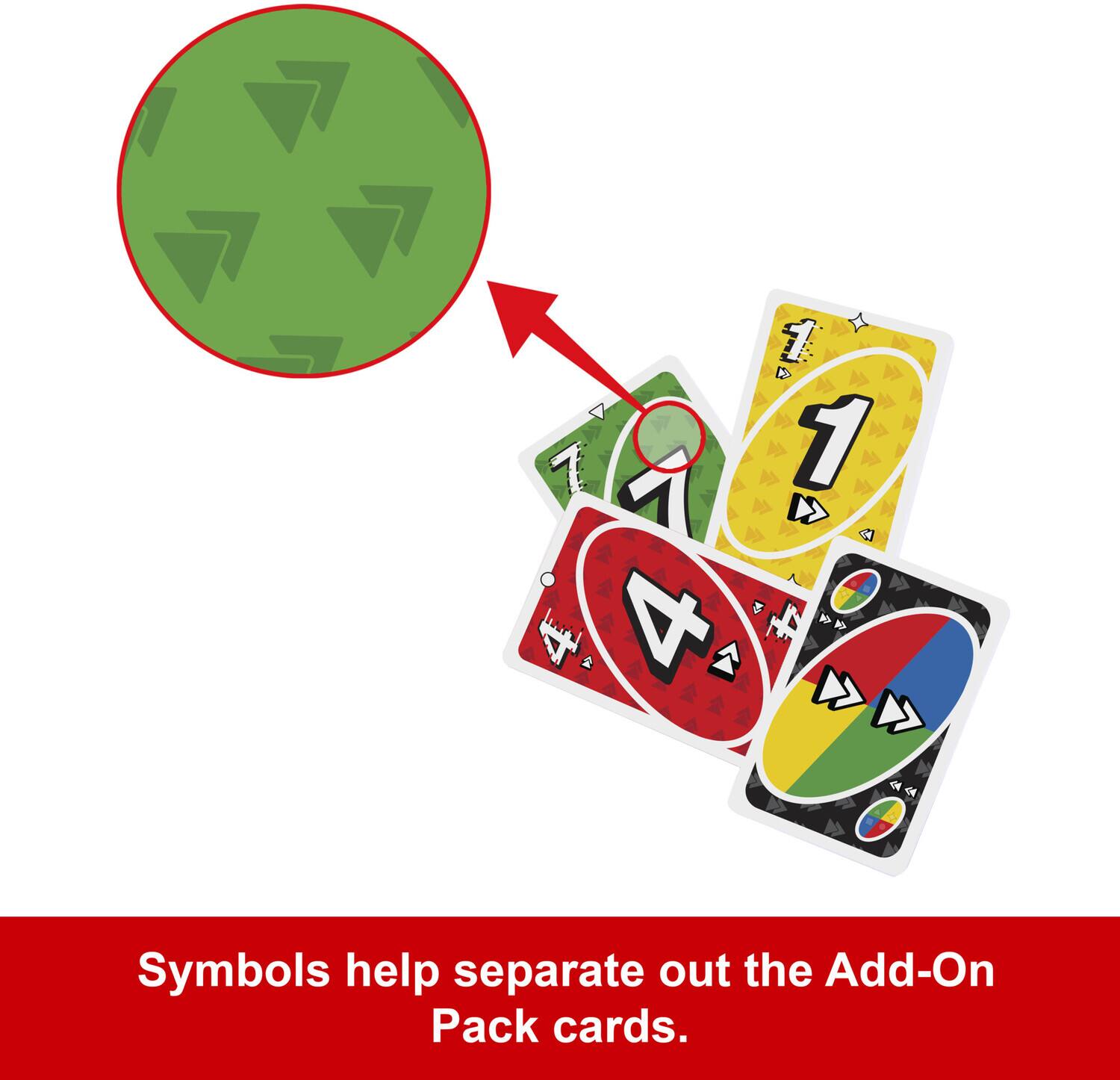 Symbols help separate out the Add-On Pack cards.
