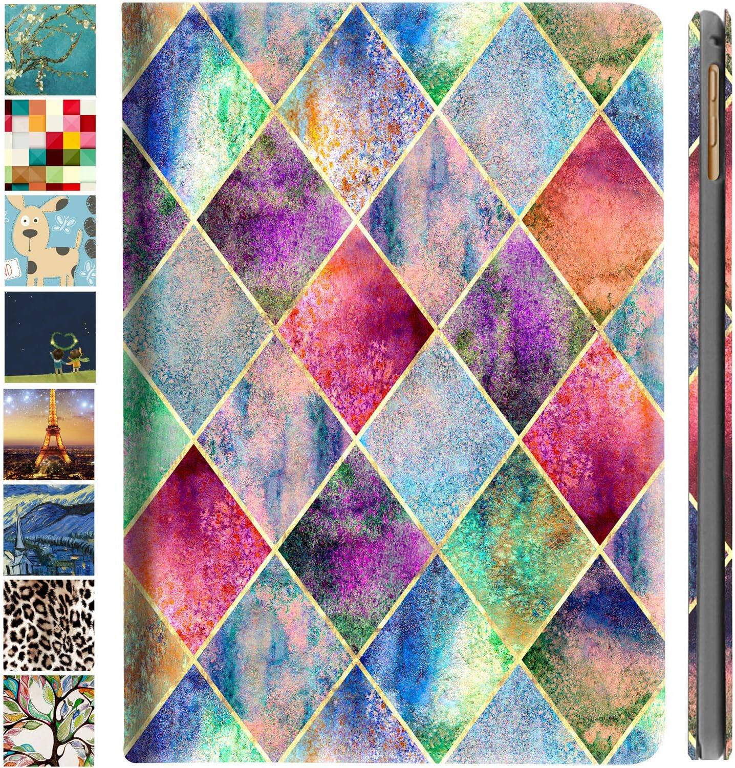Front. DuraSafe Cases - iPad Pro 11 inch 4th Gen 2022 Folio Smart Case A2759 A2761 A2435 A2762 MNXE3 MNXD3 MNYD3 MP563 MNYC3 MP553 MNXG3 MNXF3 - Diamond Grid.