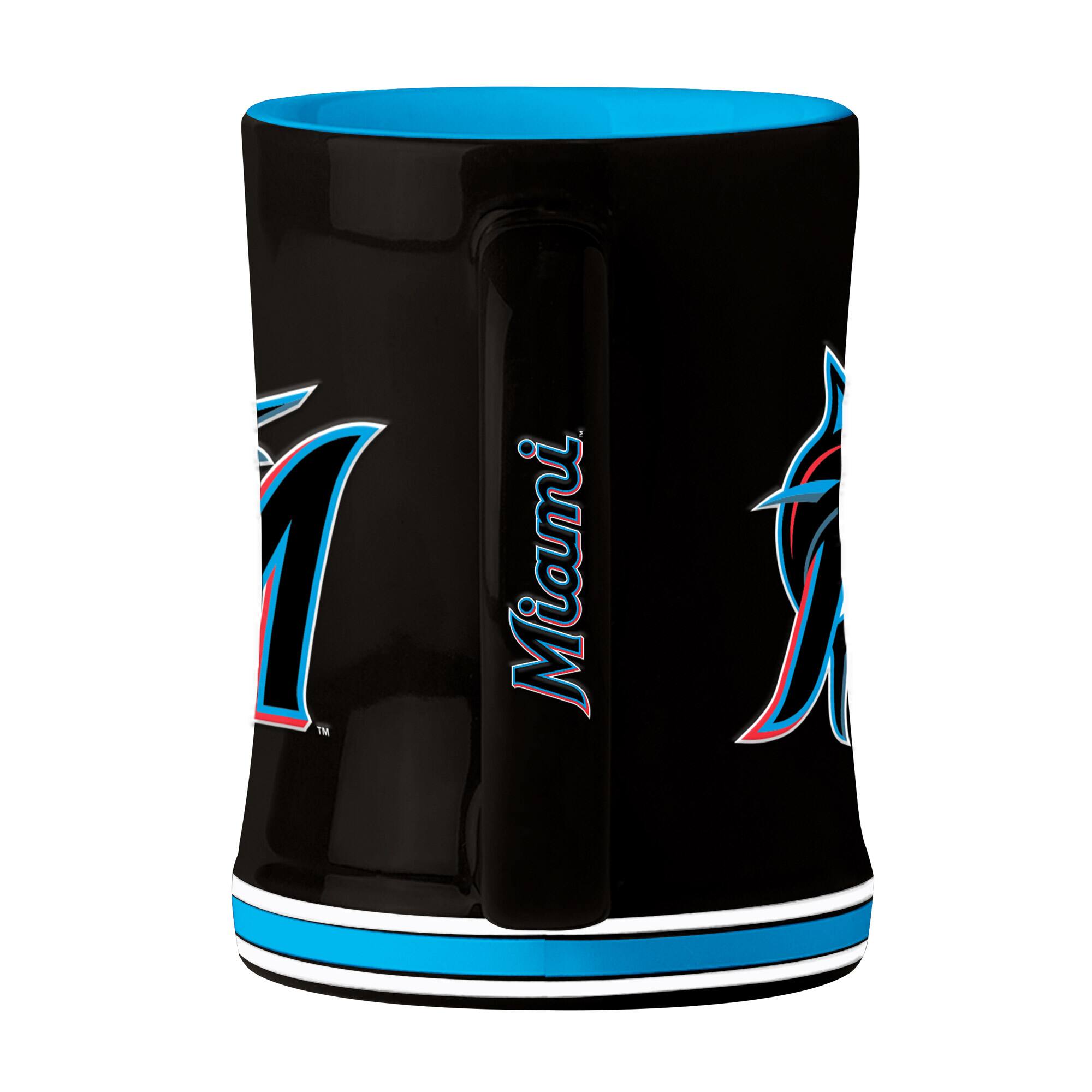Alt View 1. Logo Brands - Miami Marlins 14oz. Relief Mug - Multicolor.