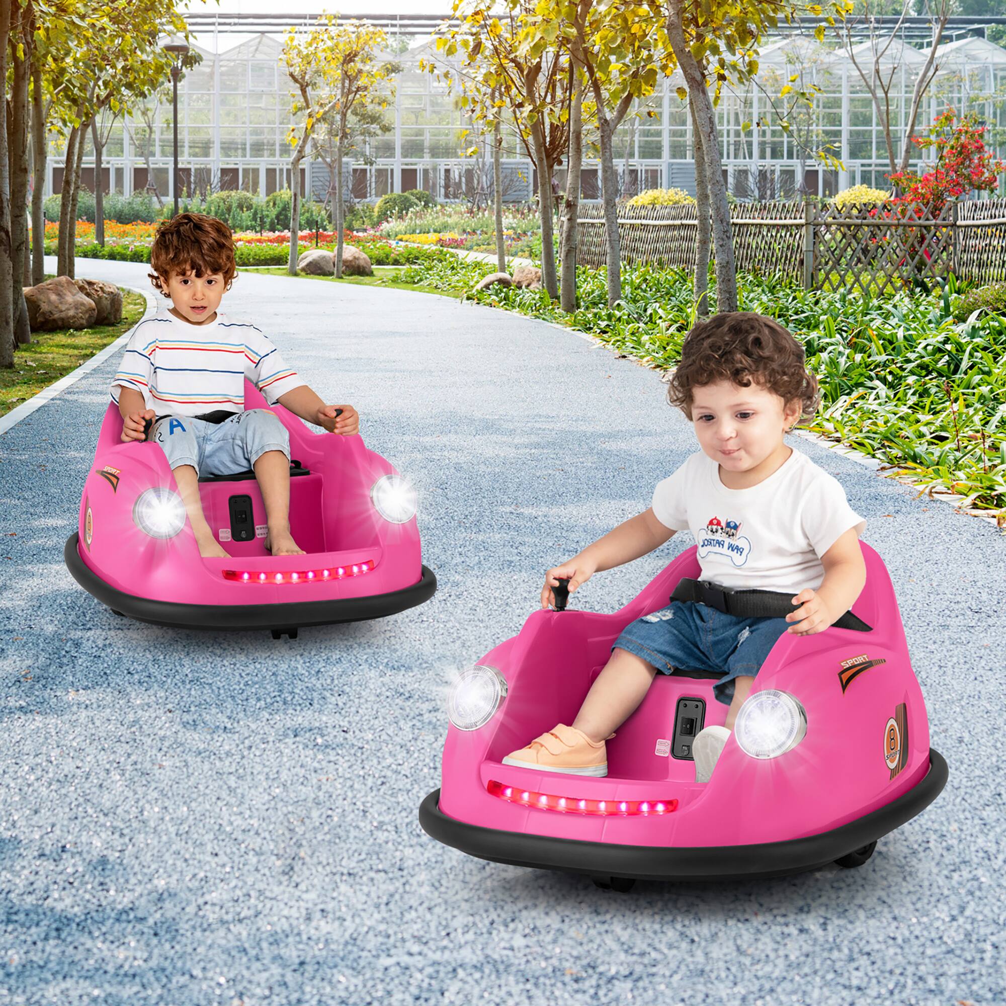 Alt View 1. Gymax - Gymax 12V Electric Kids Ride on Bumper Car Battery Powered Bumping Car w/ Remote Control Pink - Pink.