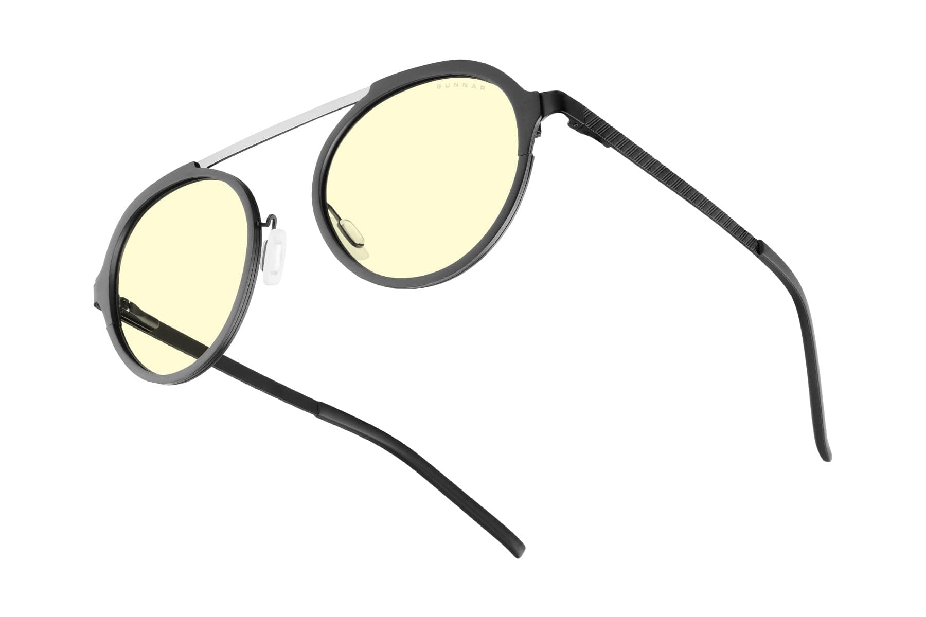 GUNNAR - Computer Glasses - Pacifica, Onyx Silver, Amber Lens - Blue Light Blocking, Relieve Dry Eye, Anti Glare - Onyx/Silver