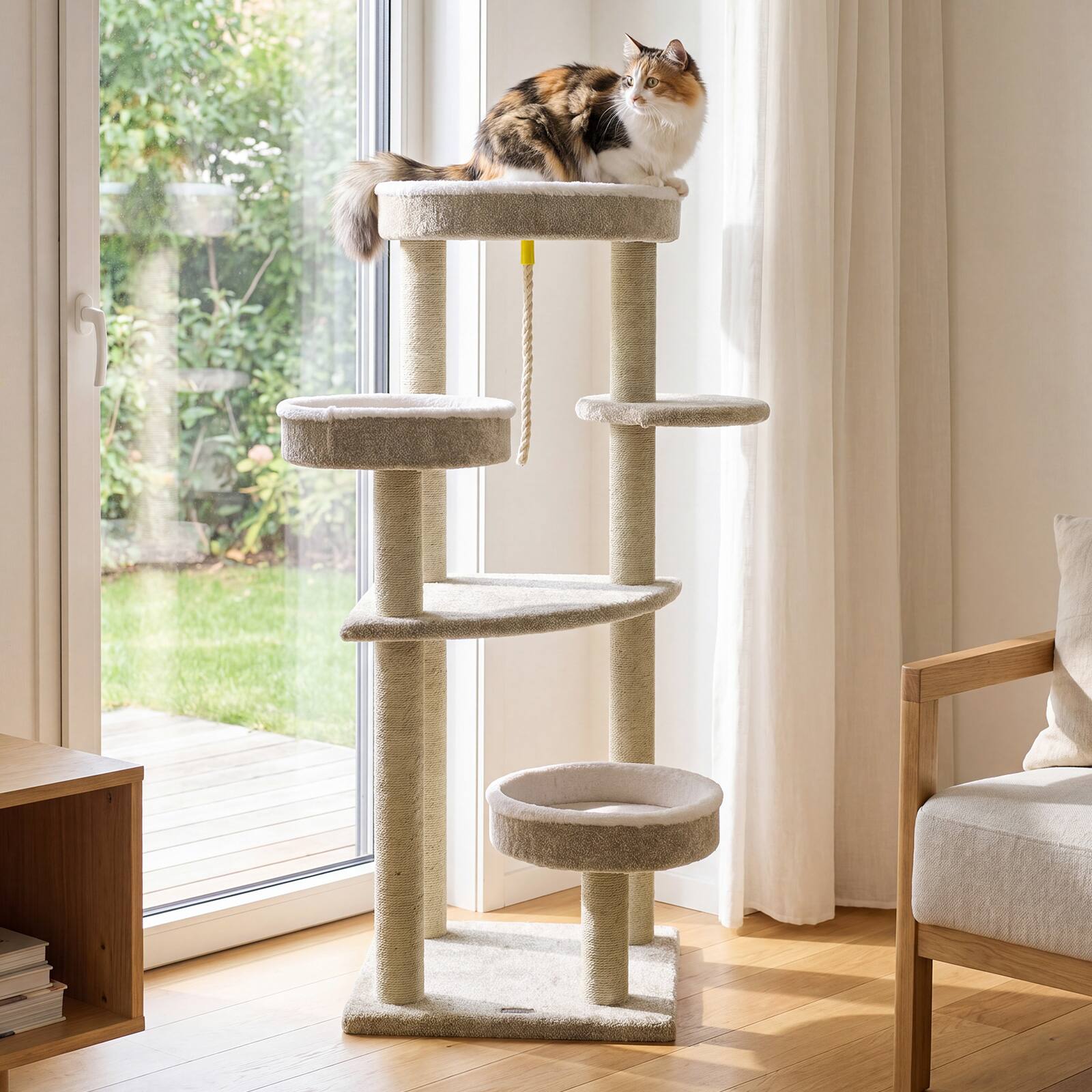 Alt View 1. Gymax - Gymax Carpeted Cat Tree 51'' Cat Tower w/ Comfy Plush Perches Scratching Posts.