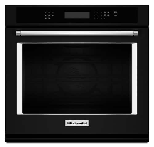 KitchenAid - 27" Built-In Single Electric Convection Wall Oven - Black