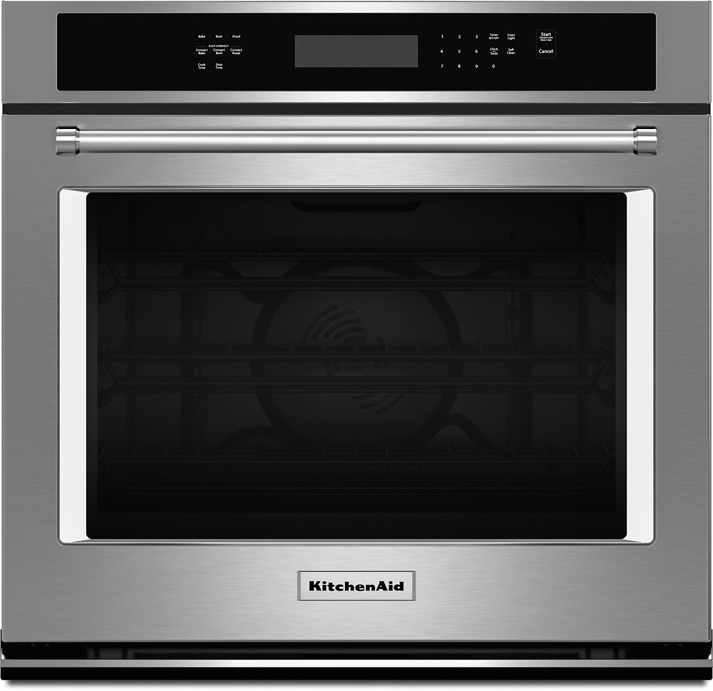 Zoom in on Front Zoom. KitchenAid - 30" Built-In Single Electric Convection Wall Oven - Stainless steel.