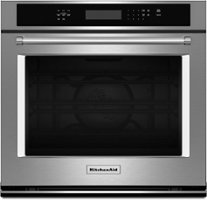KitchenAid - 30" Built-In Single Electric Convection Wall Oven - Stainless Steel - Front_Zoom