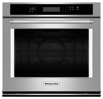 KitchenAid - 27" Built-In Single Electric Convection Wall Oven - Stainless steel - Front_Zoom