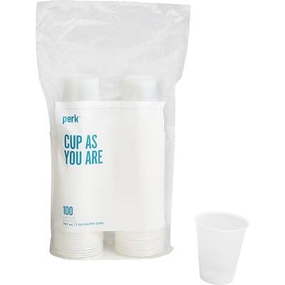 Perk - Plastic Cold Cup, 7 Oz., 100/Pack - Clear