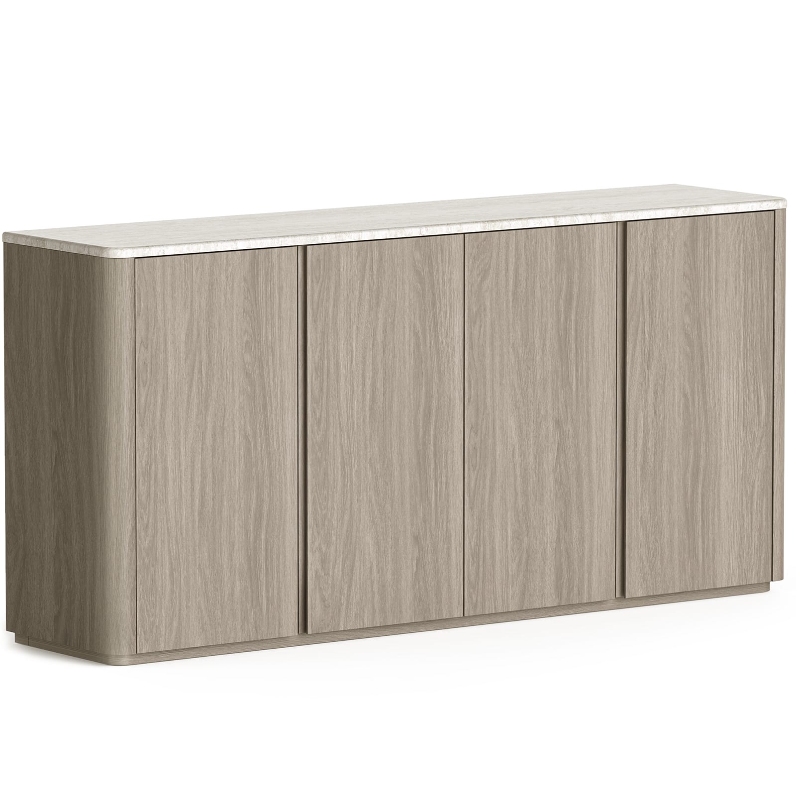 ModernMate - 66.9 Inch Modern Sideboard Buffet Cabinet Faux Travetine Kitchen Dining Storage with 4 Cabinets & Adjustable Shelves - Natural Grey price history on PriceWatchPro