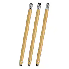 Front. Unique Bargains - 3pcs Stylus Pens for Touch Screens, 2 in 1 High Sensitivity Universal Pen Capacitive Stylus for Phone Tablets Laptop - Gold.